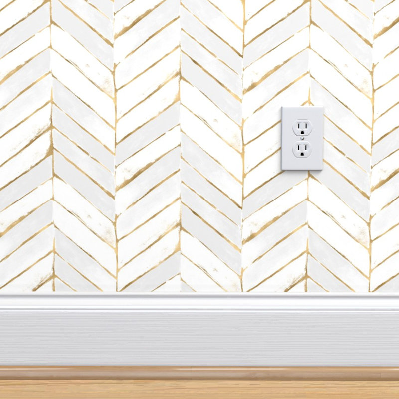 Mercer41 Omara Geometric Chevron Removable Peel and Stick Wallpaper